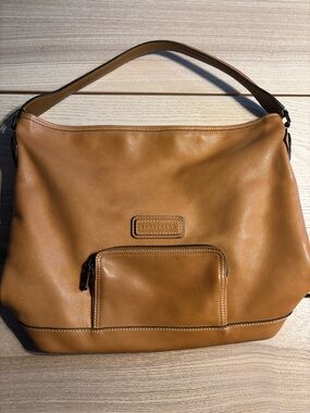Longchamp Cognac Leather Shoulder Bag